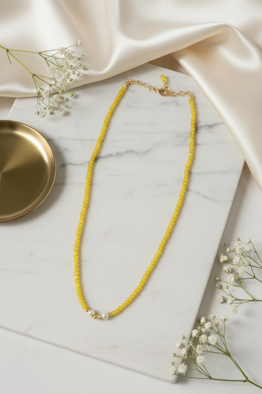 yellow Beads Crystal Chain