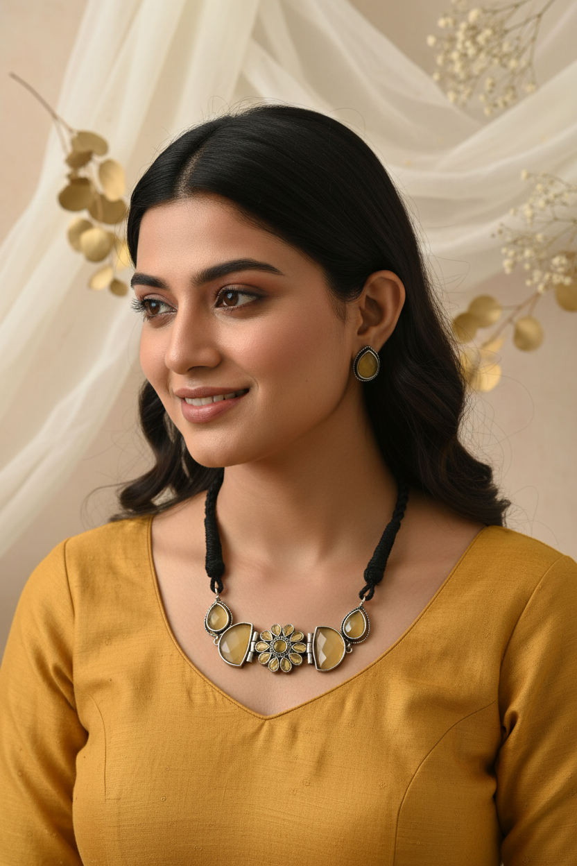 Yellow choker oxidised 