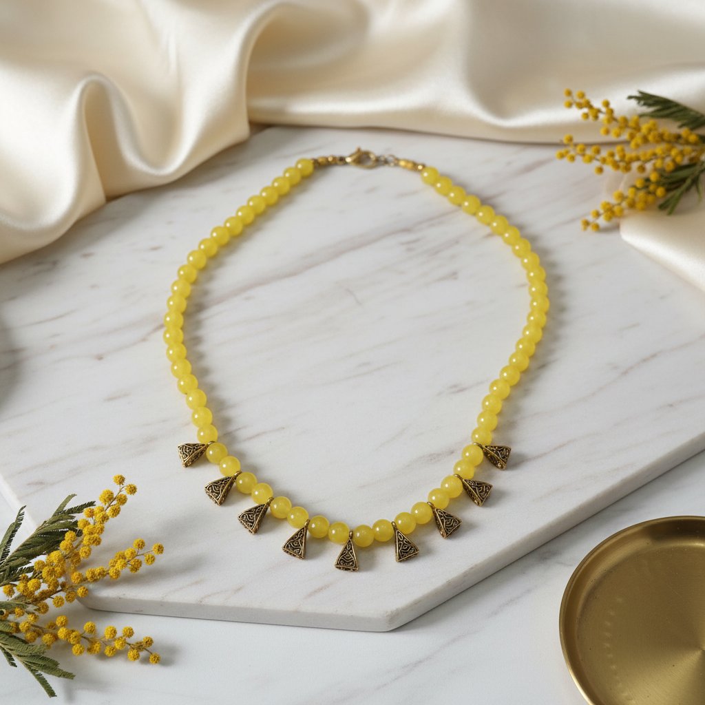 Yellow Glass Bead Chain 