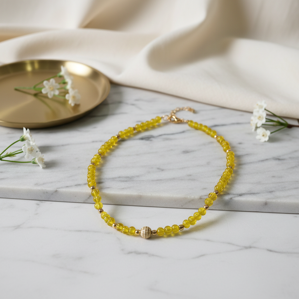 Yellow Pumpkin Beads Chain 
